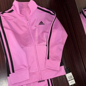Adidas Pink and Black Track Jacket size 4T new with tag